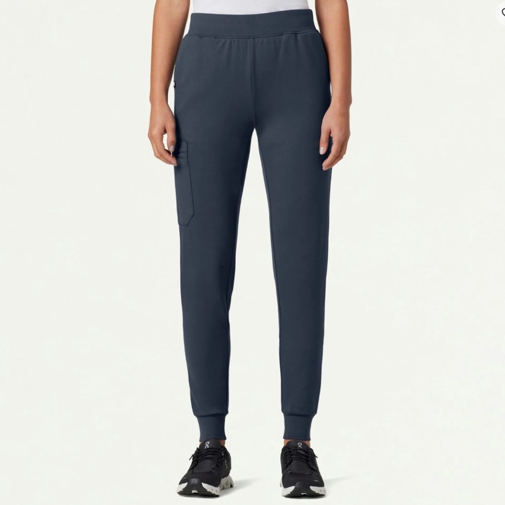 JAANUU Rubi Ultrasoft Scrub Jogger Pants Gray Women’s Size M Petite Carbon Gray